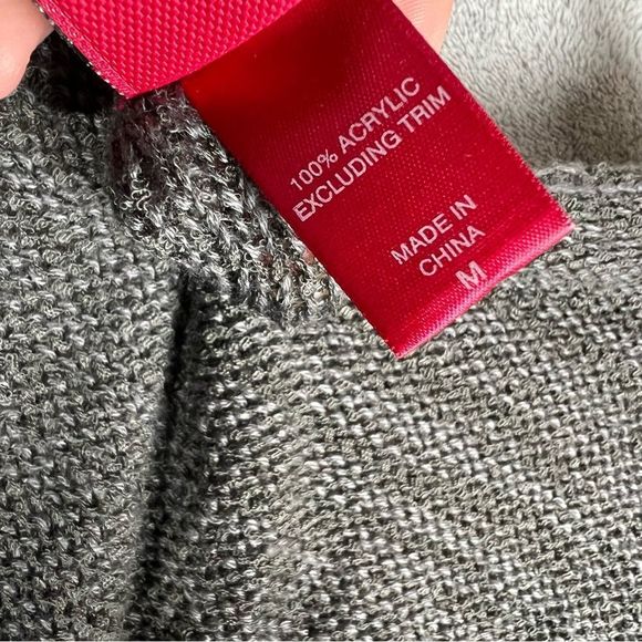 Daytrip Sweater womens medium charcoal gray cold shoulder open weave knit NWT - Picture 9 of 12